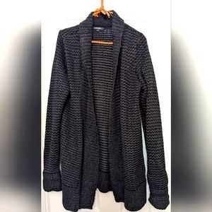 Indigo Blue/Purple & Black Loose Knit Cardigan, Large